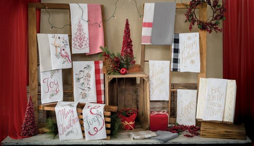 C & F Home C&f Home "merry Christmas" Sentiment With Pinecone Flour Sack Kitchen Towel Decor Decoration 27l X 1 In White