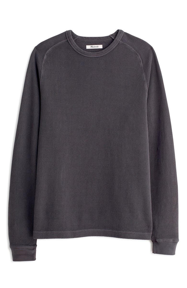 Madewell Textured Long Sleeve T-Shirt, Alternate, color, Coal