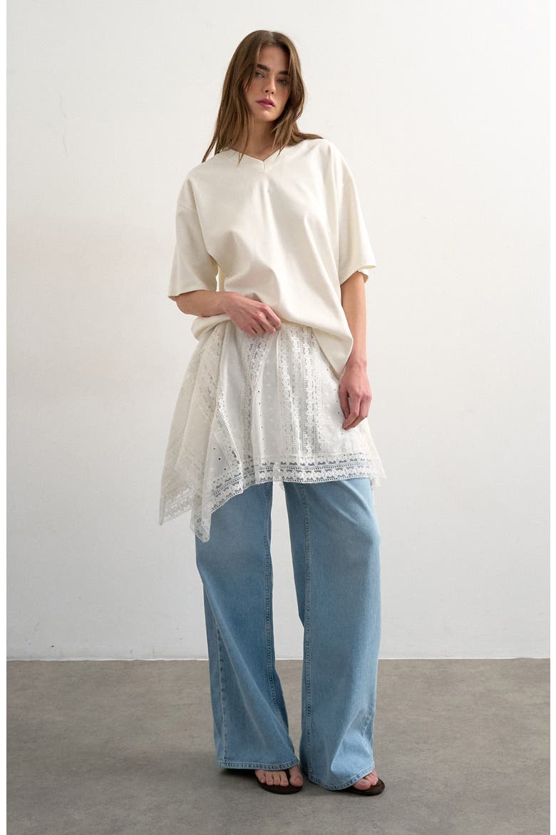 Embroidered Lace Miniskirt, Alternate, color, WHITE