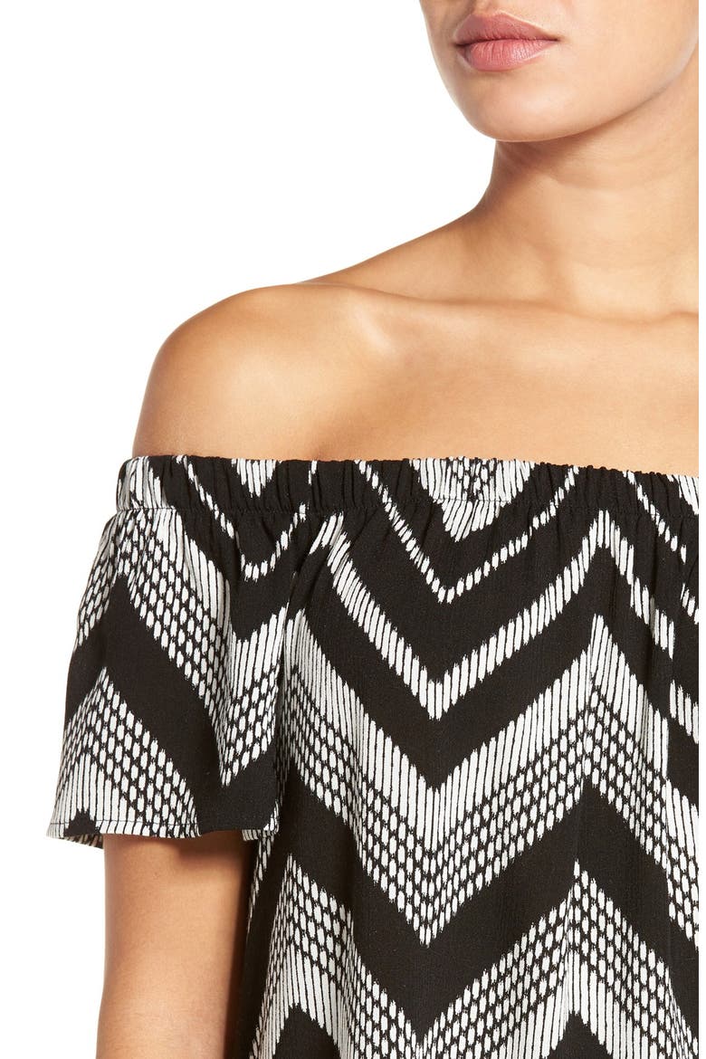 Off the Shoulder Top, Alternate, color, BLACK