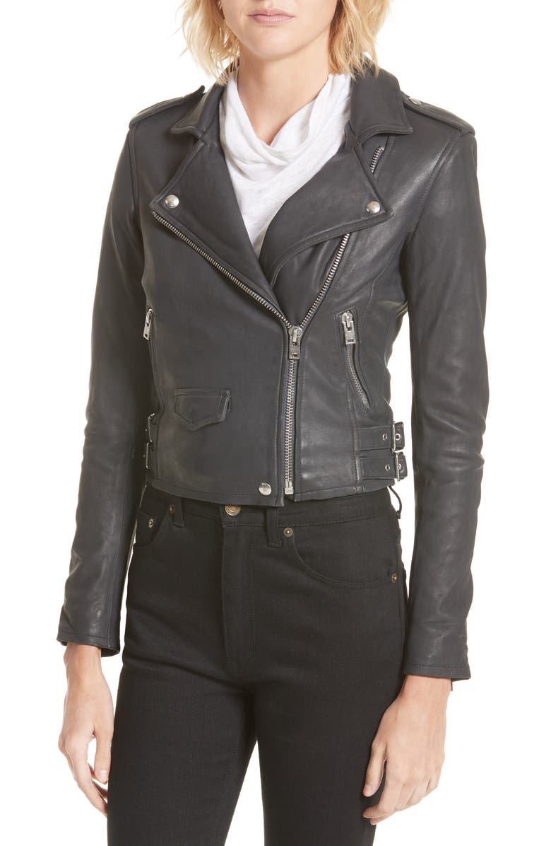 IRO 'Ashville' Lambskin Leather Moto Jacket, Alternate, color,