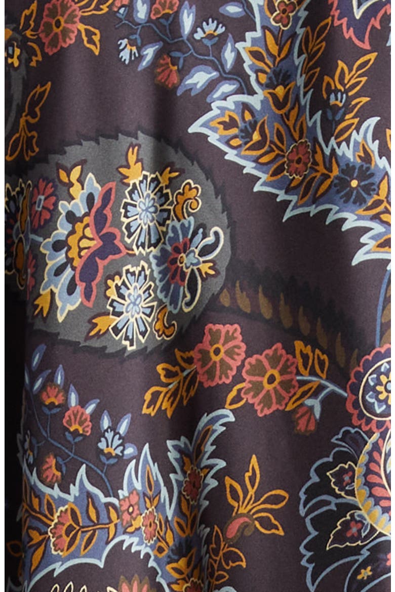 Paisley Fringe Trim Wool Ruana, Alternate, color, PRINT/ BLACK