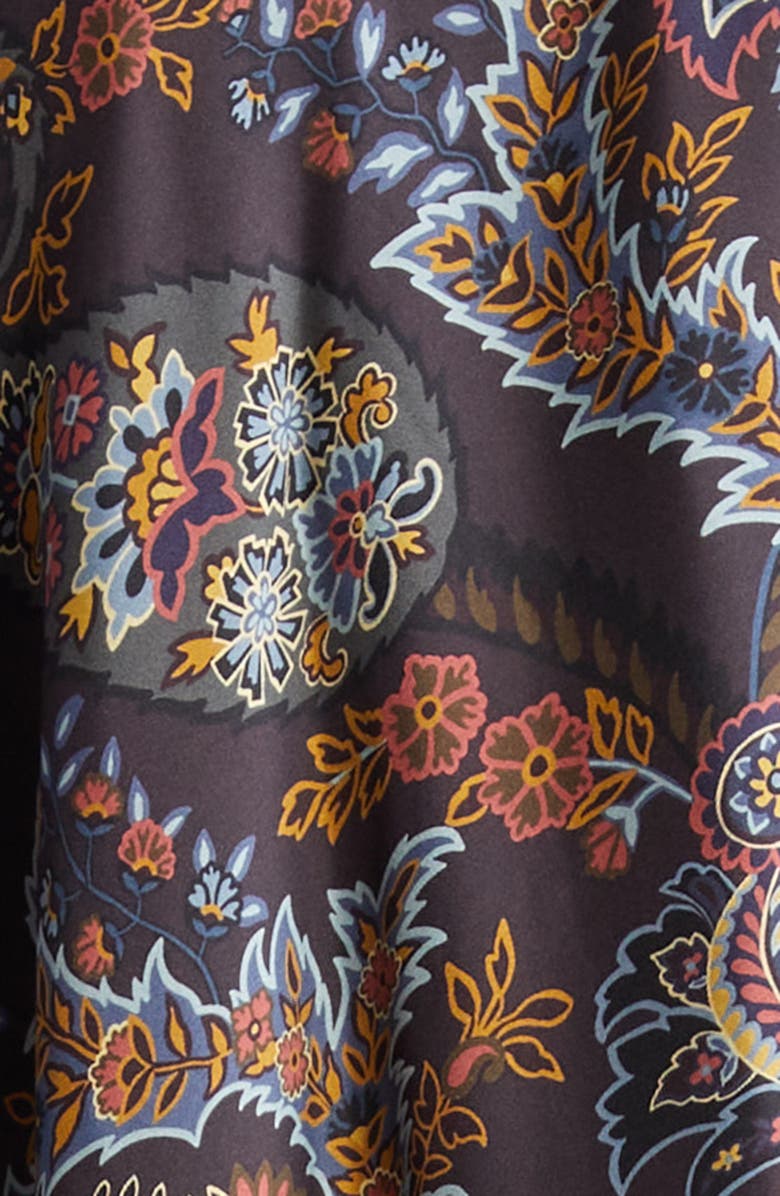 Etro Paisley Fringe Trim Wool Ruana, Alternate, color,