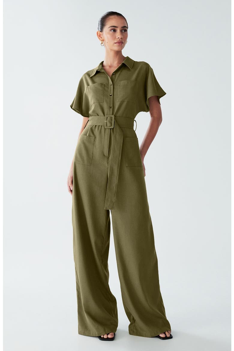 Zel Jumpsuit, Main, color, Olive Green