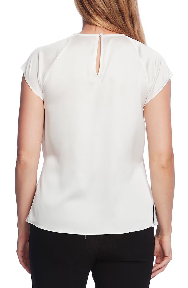 Vince Camuto Tie Front Satin Charmeuse Keyhole Blouse, Alternate, color, 