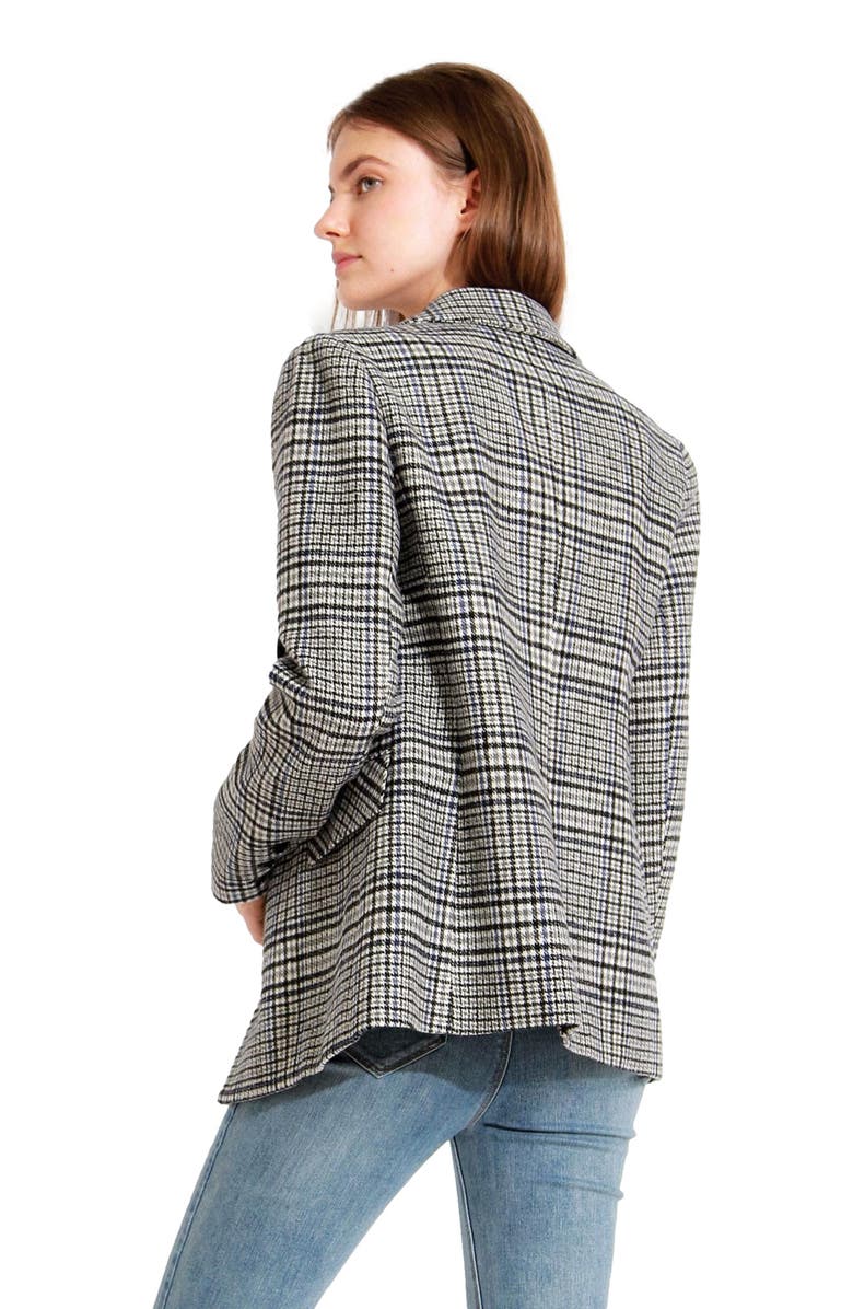 Belle & Bloom Piccadilly Wool Blend Plaid Blazer, Alternate, color, Grey