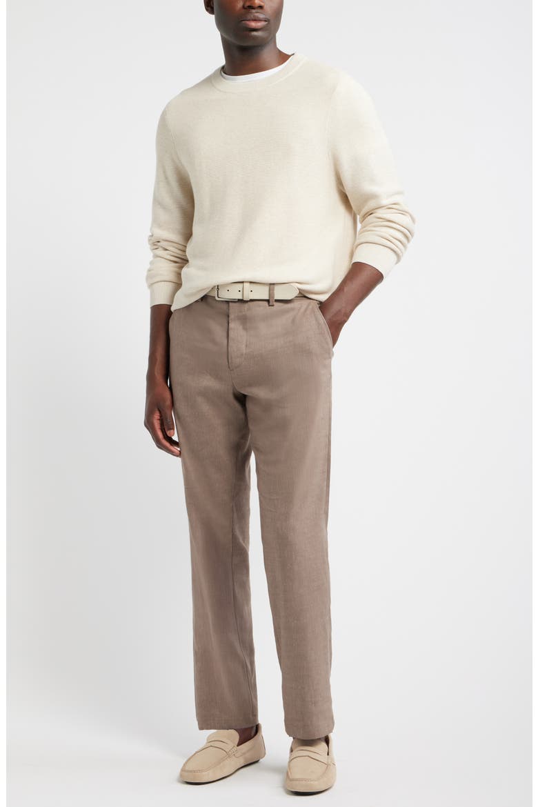 Cotton & Silk Sweater, Alternate, color, BEIGE OATMEAL LIGHT HEATHER