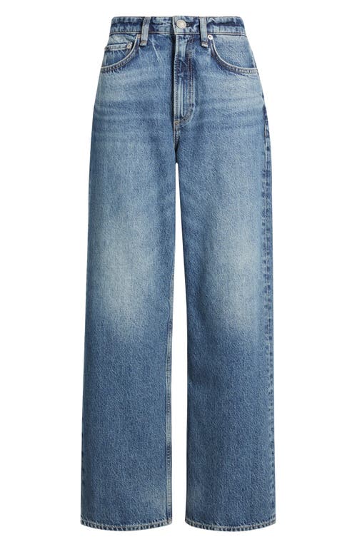 Rag & Bone Logan Mid Rise Wide Leg Jeans In Blue