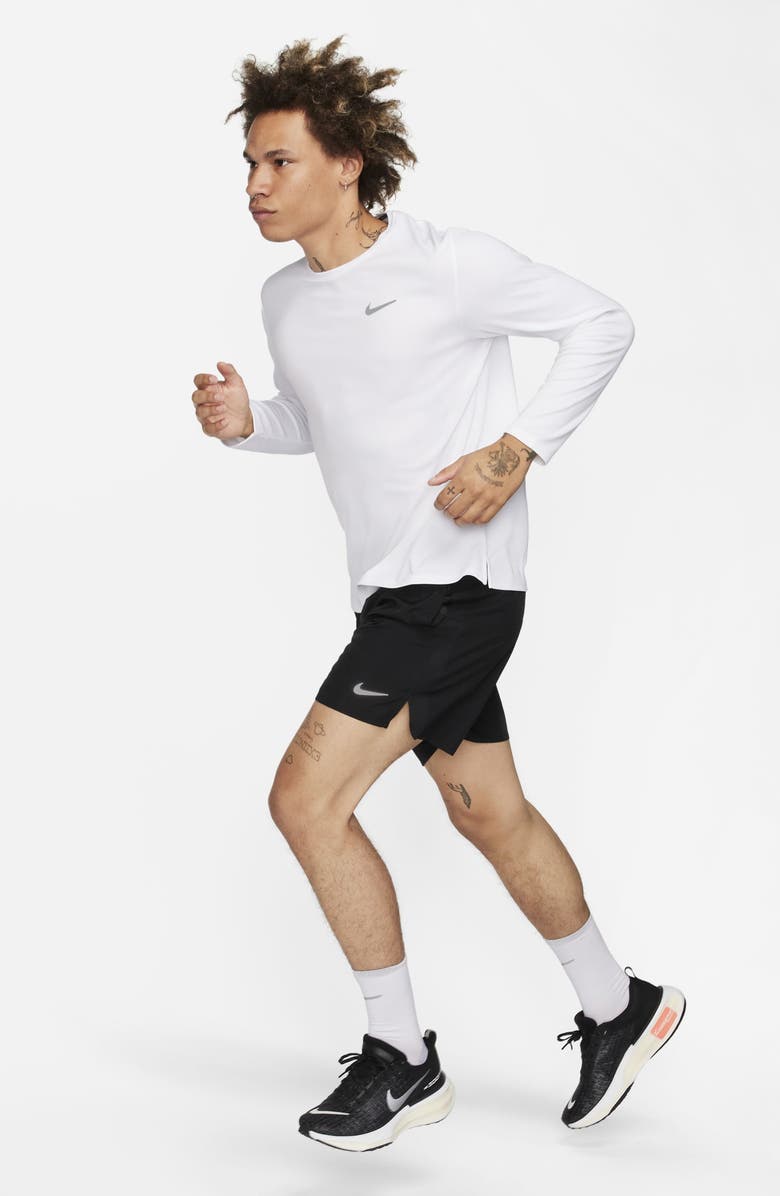 Nike Dri-FIT UV Long-Sleeve Running Top, Alternate, color, 100 White/Refsil