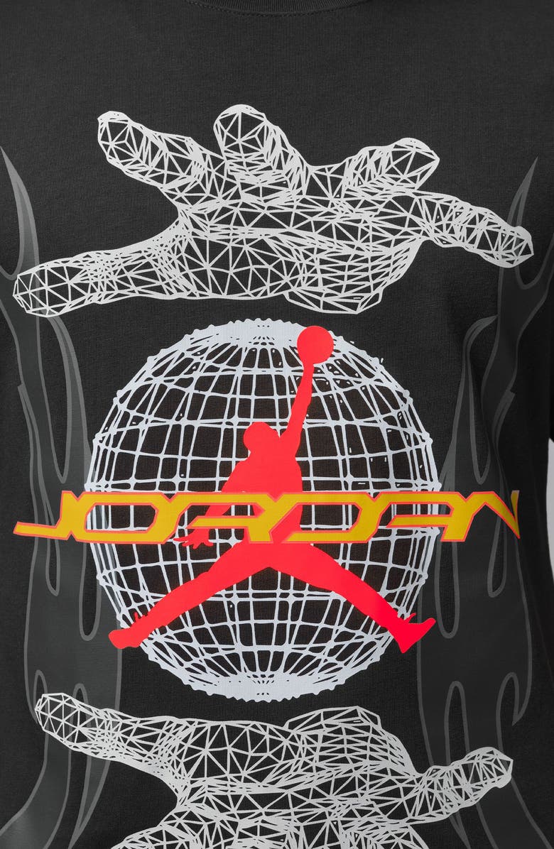 Jordan MJ Hands Short Sleeve Crewneck Graphic T-Shirt, Alternate, color, Off Noir/ Infrared