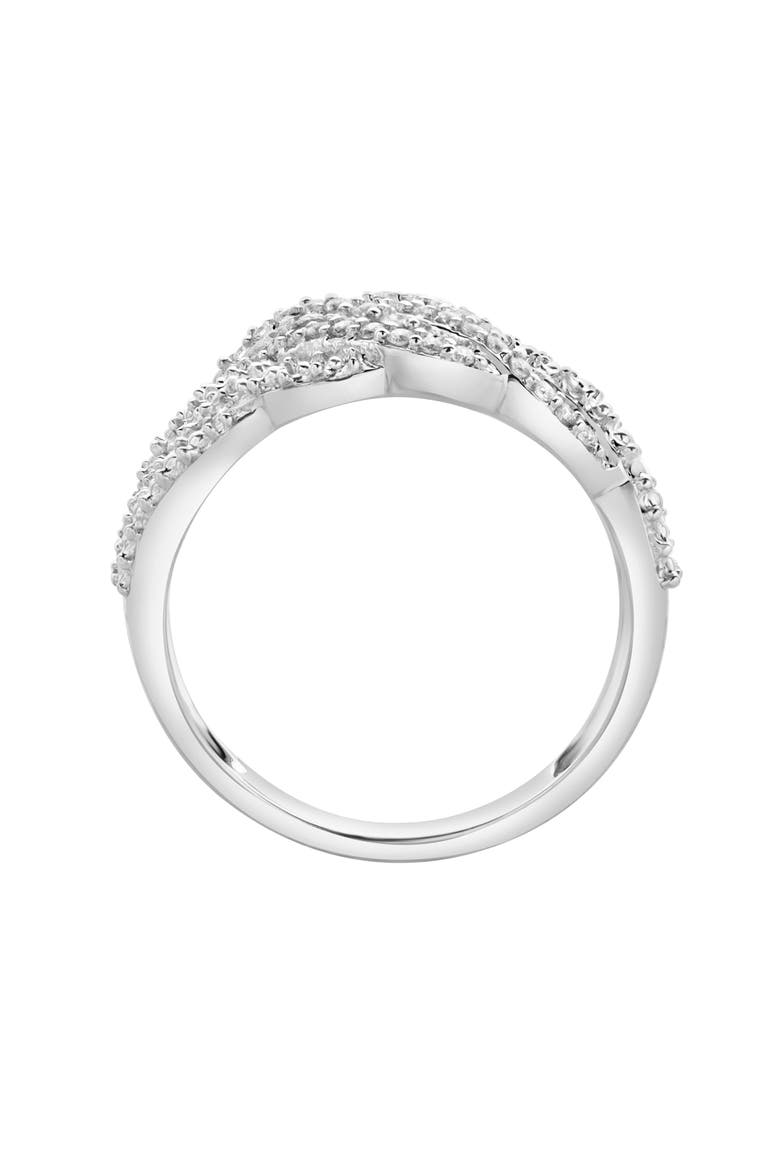Amika 14K Gold Round Diamond Studded Woven Band Ring - 0.2cts, Alternate, color, 14K White Gold