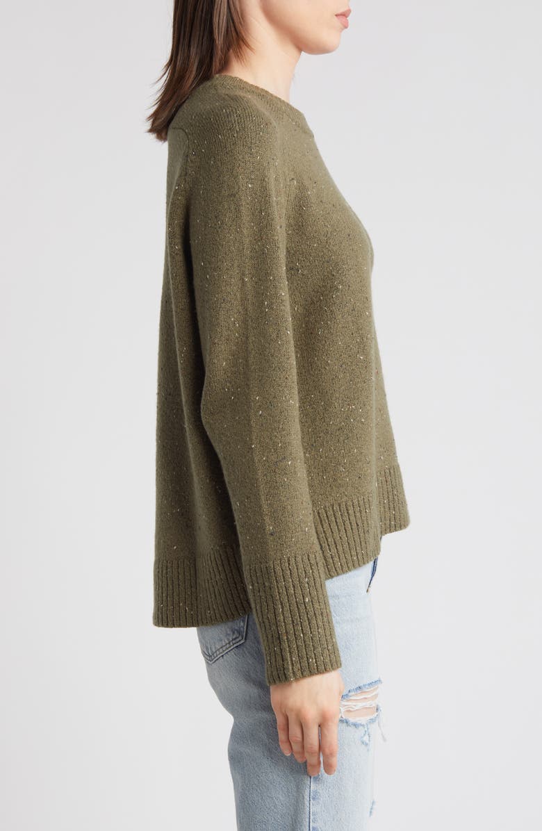 Treasure & Bond Speckled Pima Cotton Blend Sweater, Alternate, color, Olive Kalamata Nep