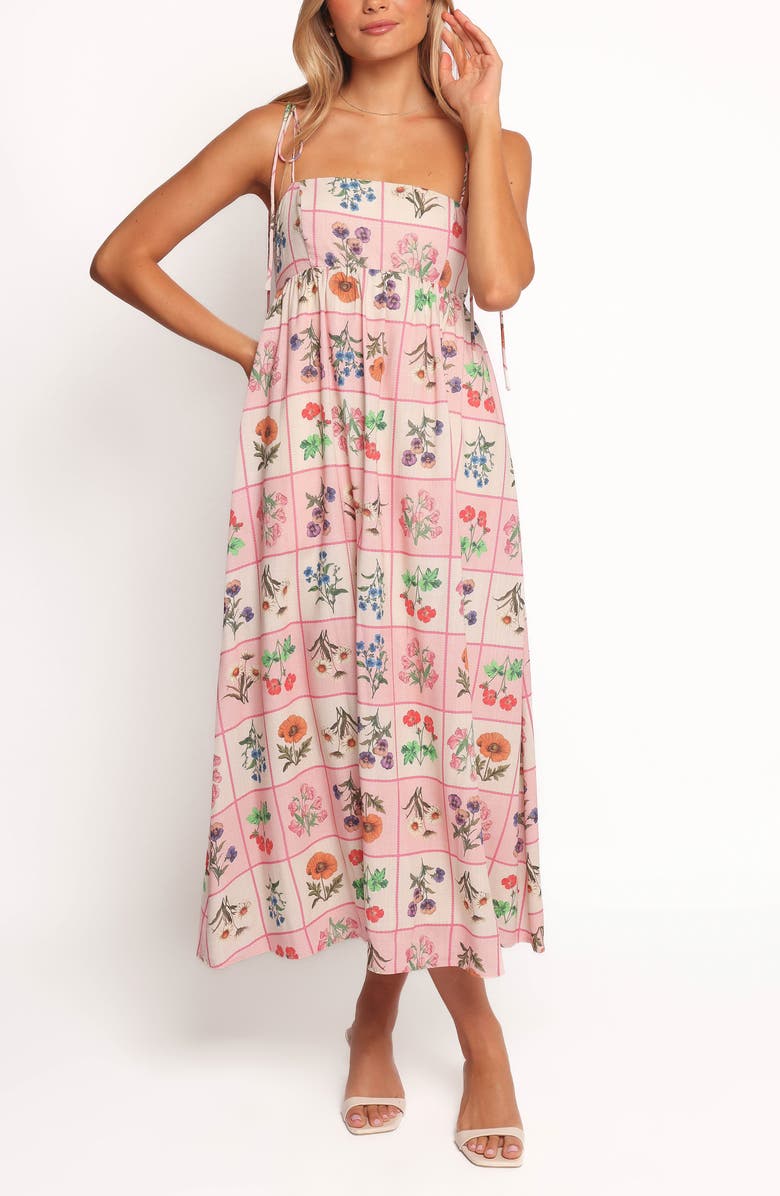Petal & Pup Simona Sleeveless Maxi Sundress, Main, color, Pink Floral Tile
