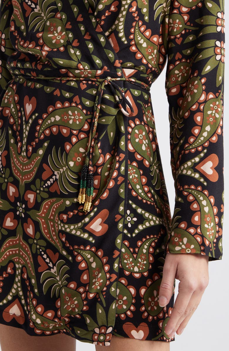 FARM Rio Martina Long Sleeve Wrap Dress, Alternate, color,