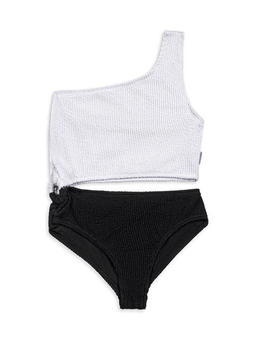 Limeapple Crinkle Cutout One Piece Swimsuit