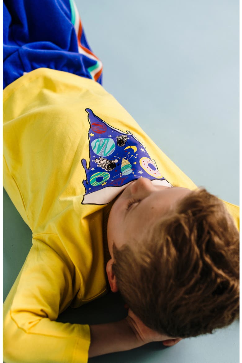 Kids' Long Sleeve Graphic T-Shirt, Alternate, color, MUSTARD