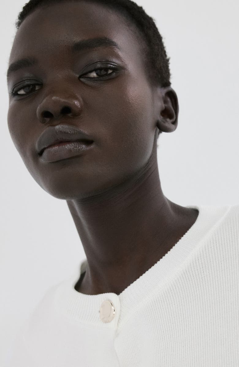 MANGO Front Button Cardigan, Alternate, color, Ecru