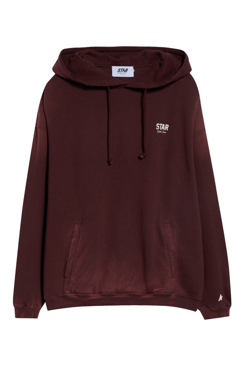 Gender Inclusive Distressed Oversize Star Graphic Hoodie, Main, color, WINDSOR WINE