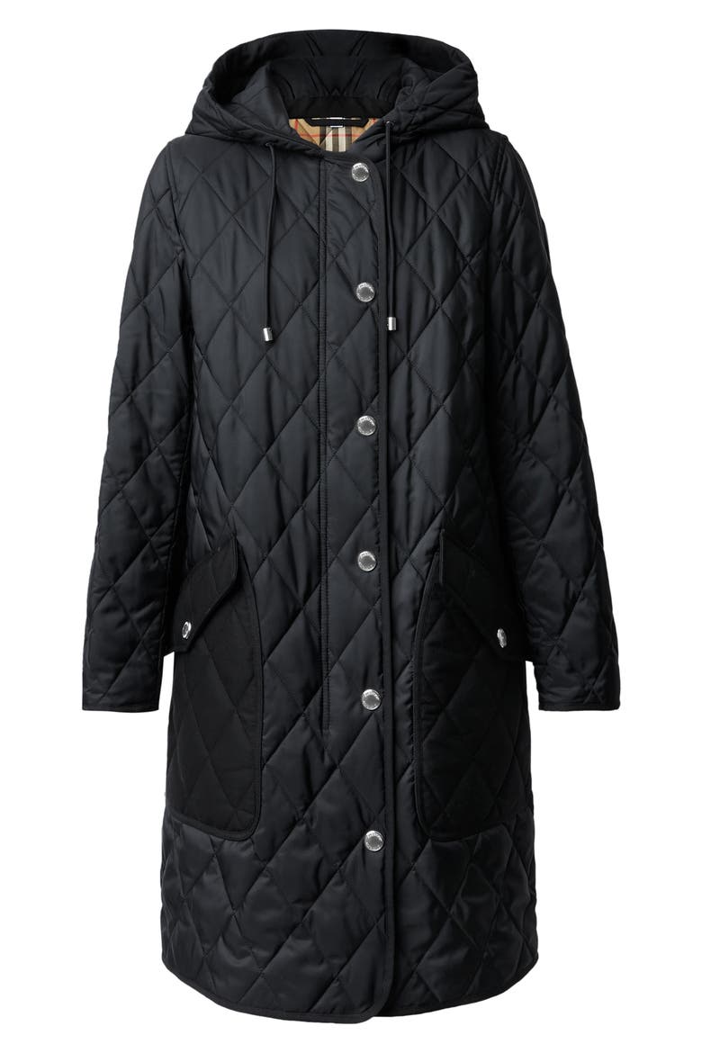 Roxby Thermoregulated Quilted Coat, Alternate, color, BLACK