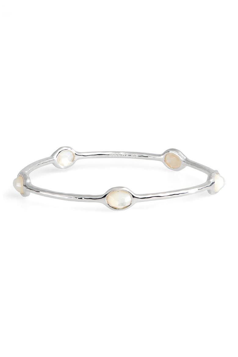 Rock Candy Single Rosé Station Bangle, Alternate, color, SILVER - MOTHER OF PEARL