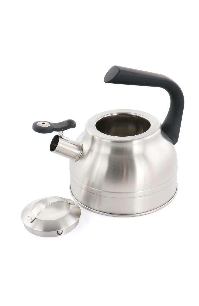 Kenmore 2.3 Quart Stainless Steel Whistling Tea Kettle, Alternate, color, Metallic Silver