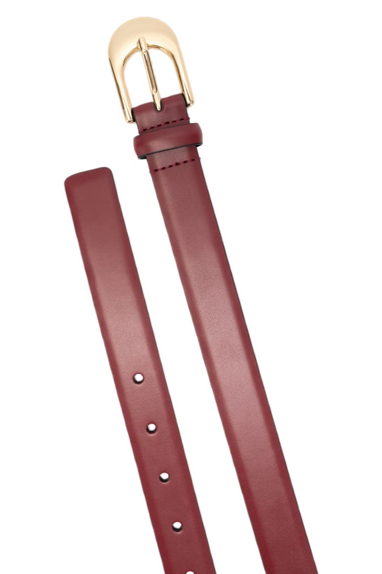 25mm Leather Slide Buckle Belt, Alternate, color, RHUBARB JAM