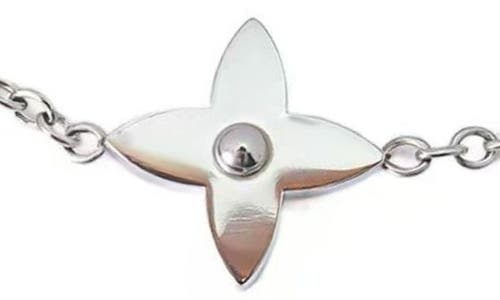 Adornia Mother Of Pearl Clover Charm Bracelet In White