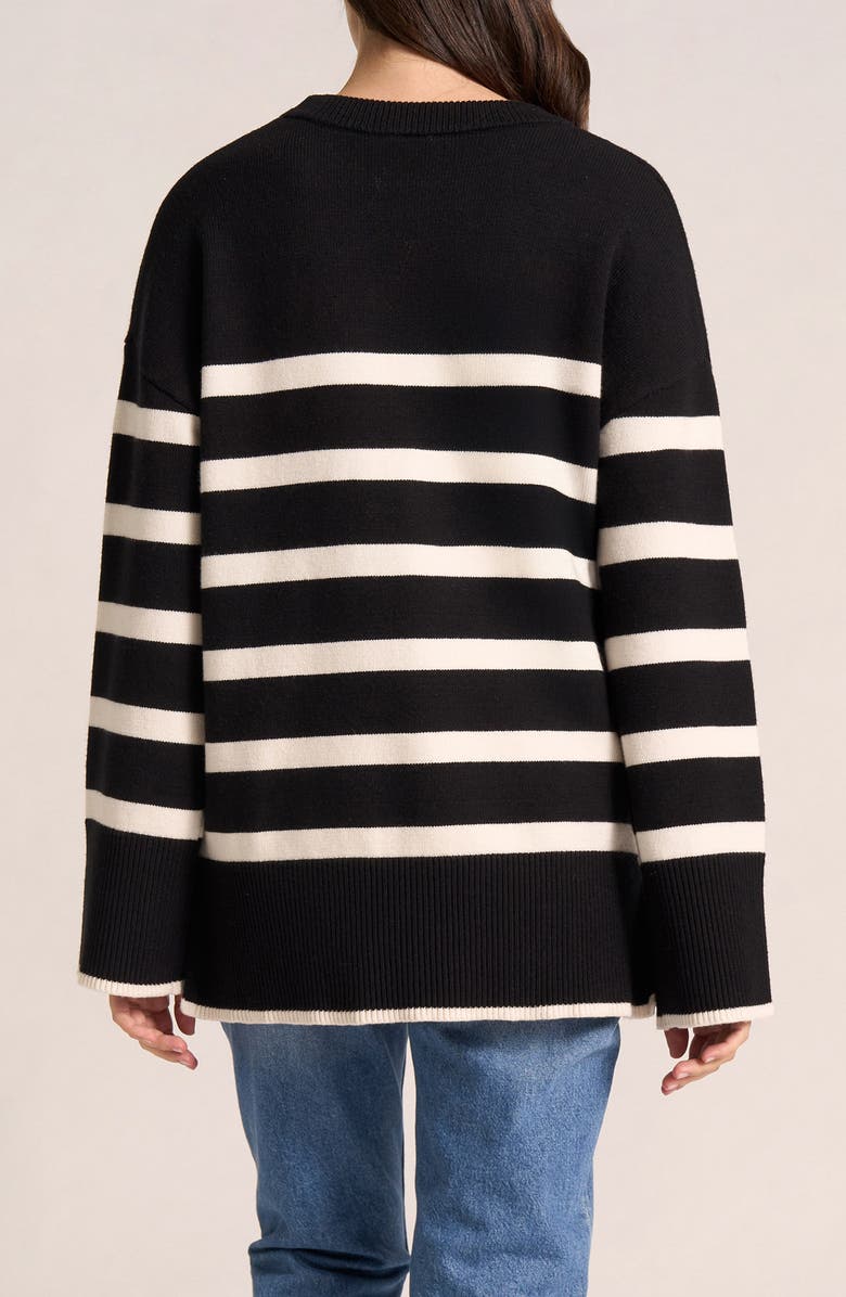 matty m. Elliot Stripe Sweater, Alternate, color, Black/ Ivory