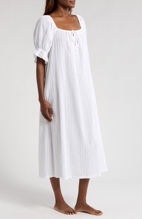 Shop Nordstrom Seersucker Nightgown In White