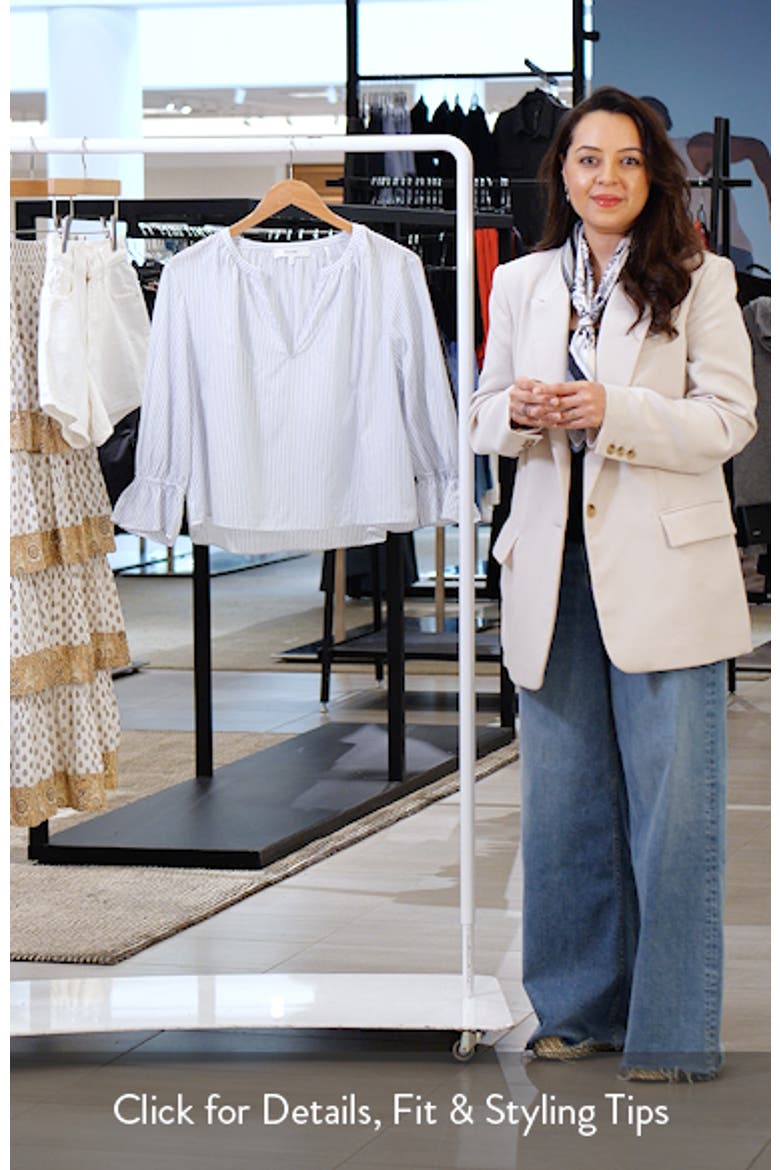 Poet Stripe Bell Sleeve Cotton Top video