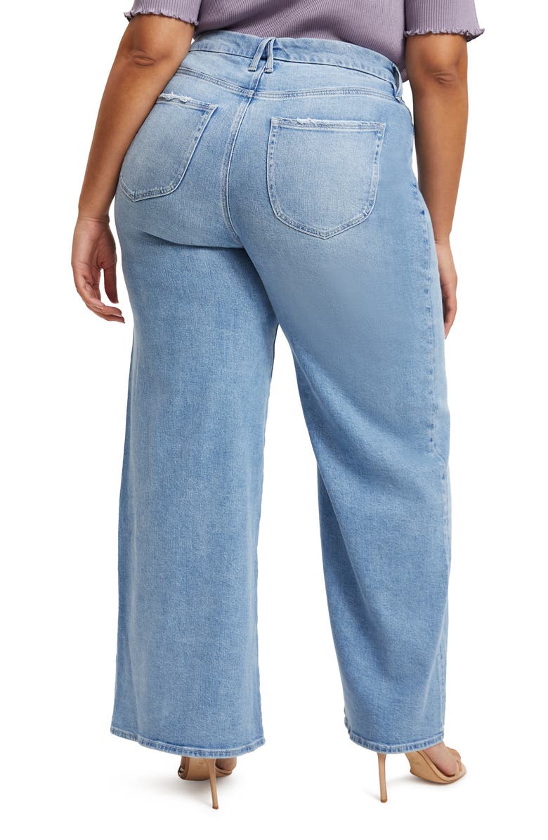 Good American Good Skate High Waist Wide Leg Jeans, Alternate, color,