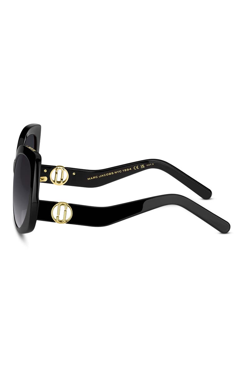 57mm Gradient Butterfly Sunglasses, Alternate, color, BLACK/ DARK GREY SF
