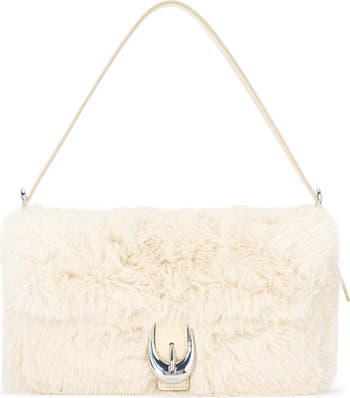 バッグ Herlipto Faux Fur Shoulder Bag ecru Faux Fur Shoulder Bag