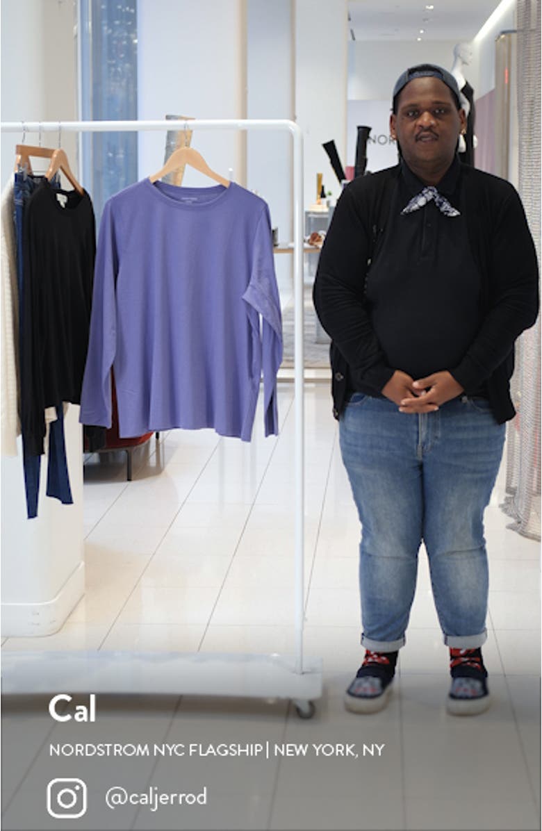 Organic Cotton Long Sleeve Funnel Neck T-Shirt, sales video thumbnail