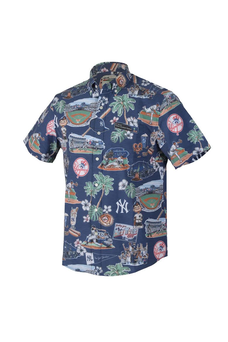 Men's Reyn Spooner  Navy New York Yankees Scenic Tri-Blend Button-Down Shirt, Alternate, color, Navy