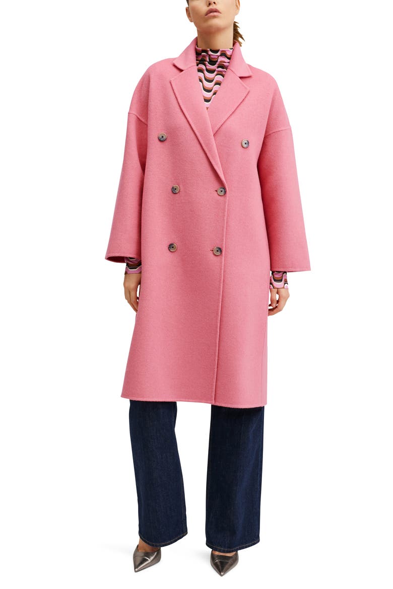 Wool Blend Coat, Main, color, PINK