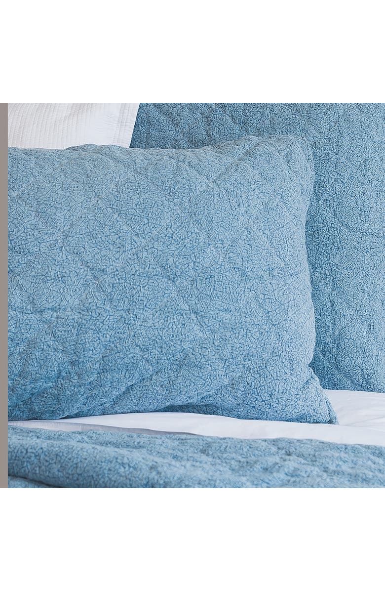 ELISABETH YORK 26" x 26" Savina Cotton Euro Sham - Machine Washable, Alternate, color, Blue