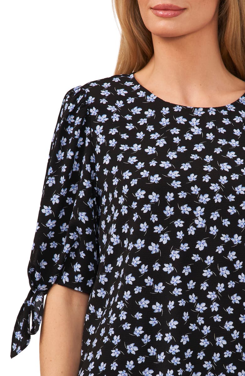 CeCe Floral Tie Sleeve Blouse, Alternate, color, 