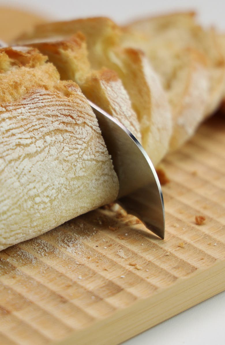 TREBONN Wave Pattern Chop & Slide Large Bamboo Chopping Board, Alternate, color, Purple