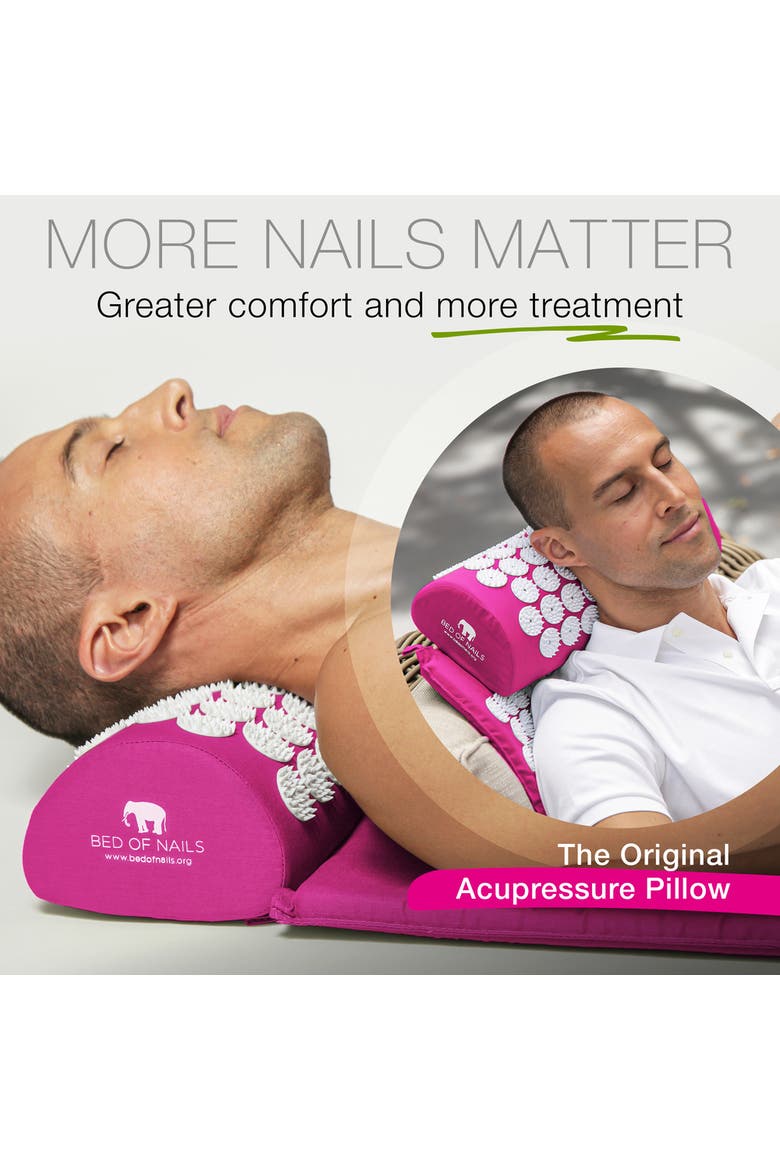 Bon Acupressure Pillow Original Acupressure Design with 2142 Precision Nails, Alternate, color, Pink