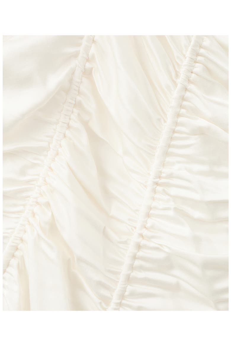 Ruched Satin Minidress, Alternate, color, ECRU