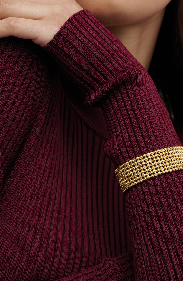 Ted Baker Bobbi Crystal Bobble Wide Hinge Bracelet, Alternate, color, Gold Tone / Clear Crystal