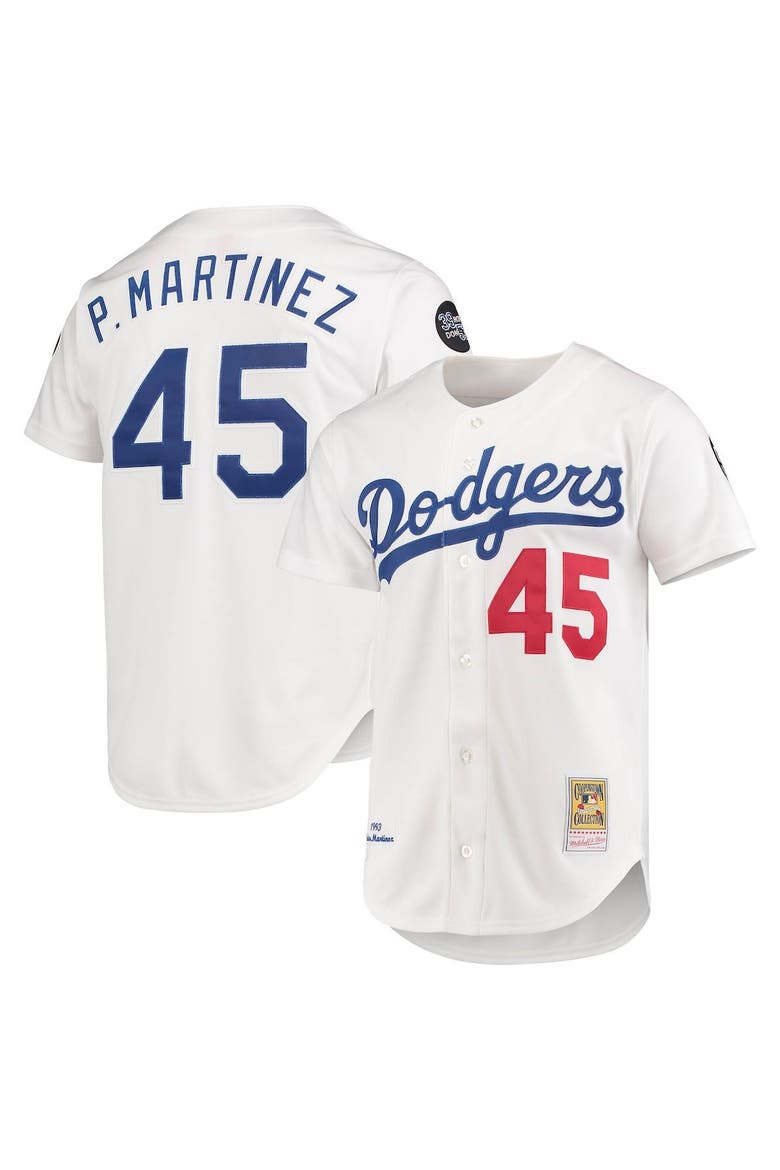 Men's Mitchell & Ness Pedro Martinez White Los Angeles Dodgers 1993 Cooperstown Collection Home Authentic Jersey, Alternate, color, White