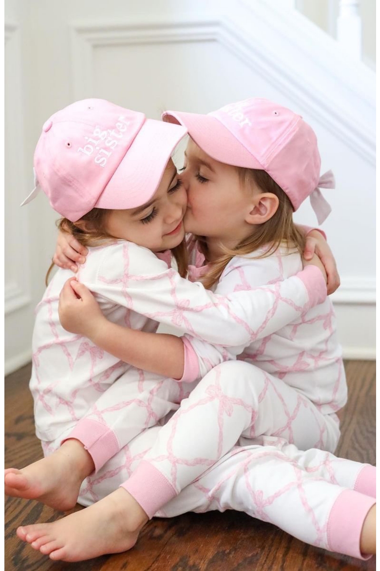 Big Sister Twill Bow Baseball Hat, Alternate, color, Pink