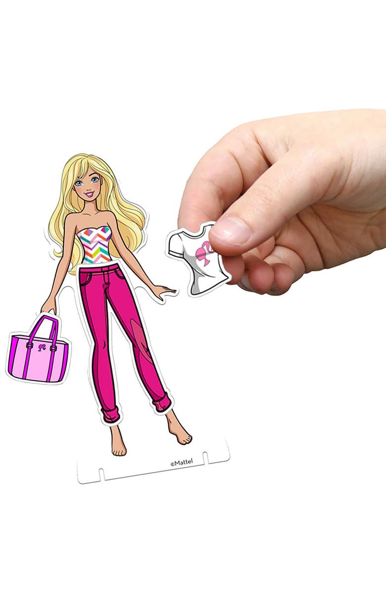 Barbie Fabric Fashions Paper Dolls, Design Playset, 4 Dolls & Stands, Kids 3+, Alternate, color, Multicolored