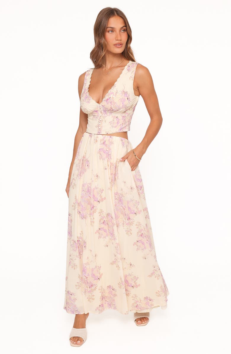 Petal & Pup Tinsley Maxi Skirt, Alternate, color, Lavender Floral