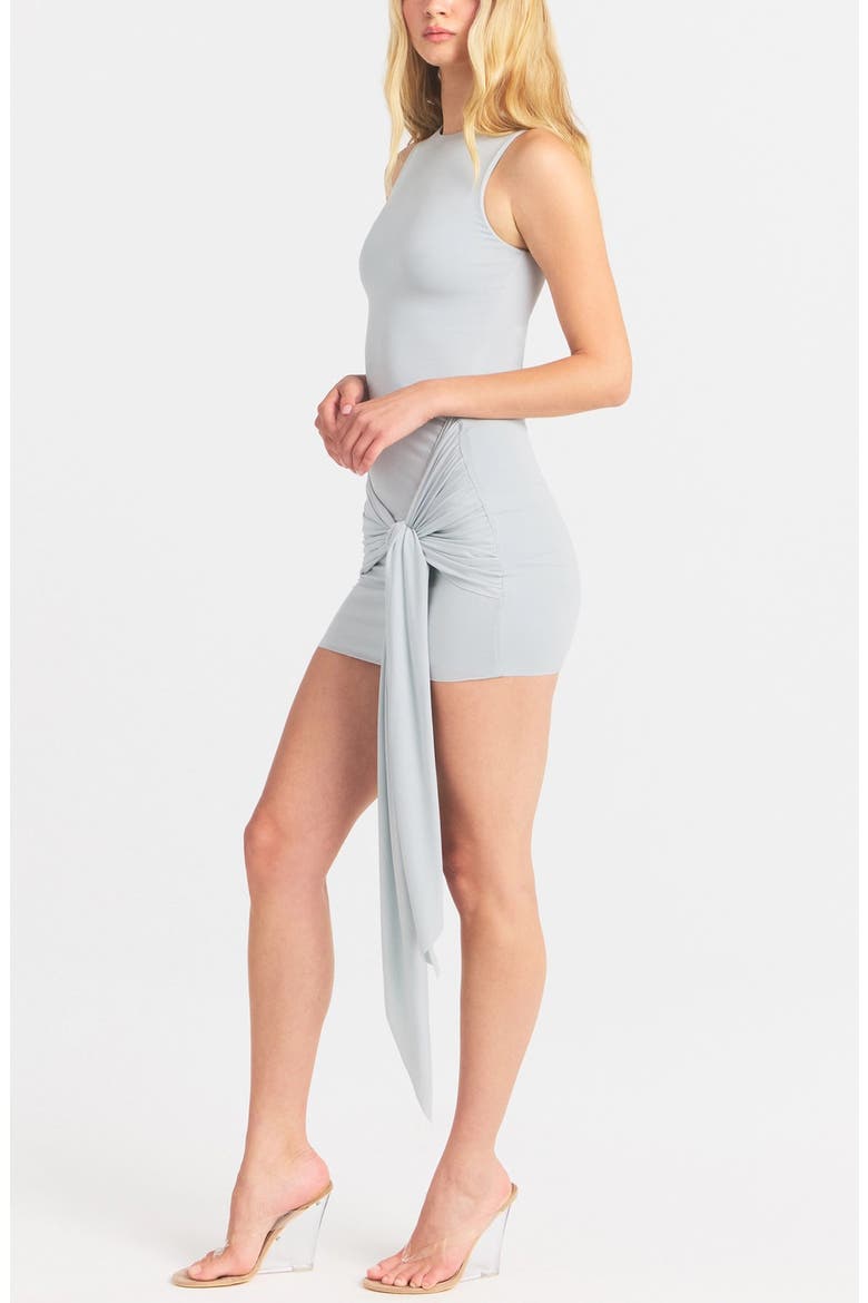 Cupro Jersey Wrap Minidress, Alternate, color, PEARL