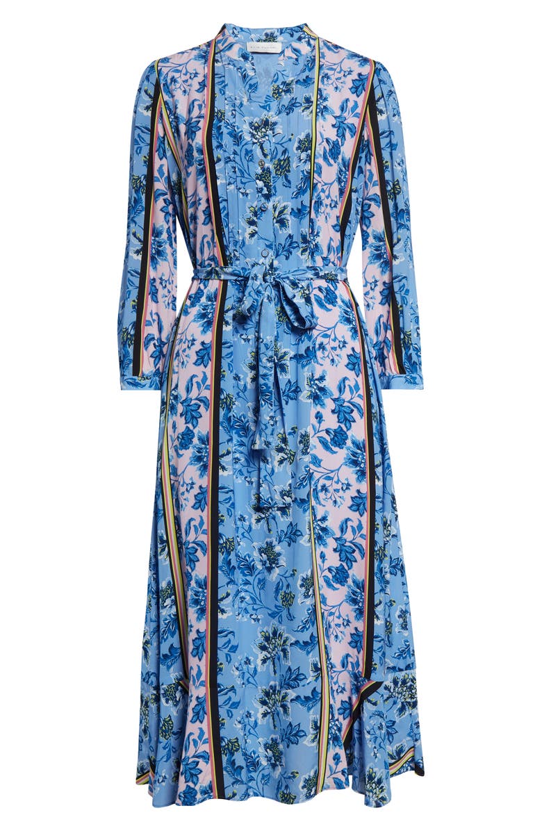 Elie Tahari The Mila Twilight Stripe Long Sleeve Maxi Dress, Alternate, color, 