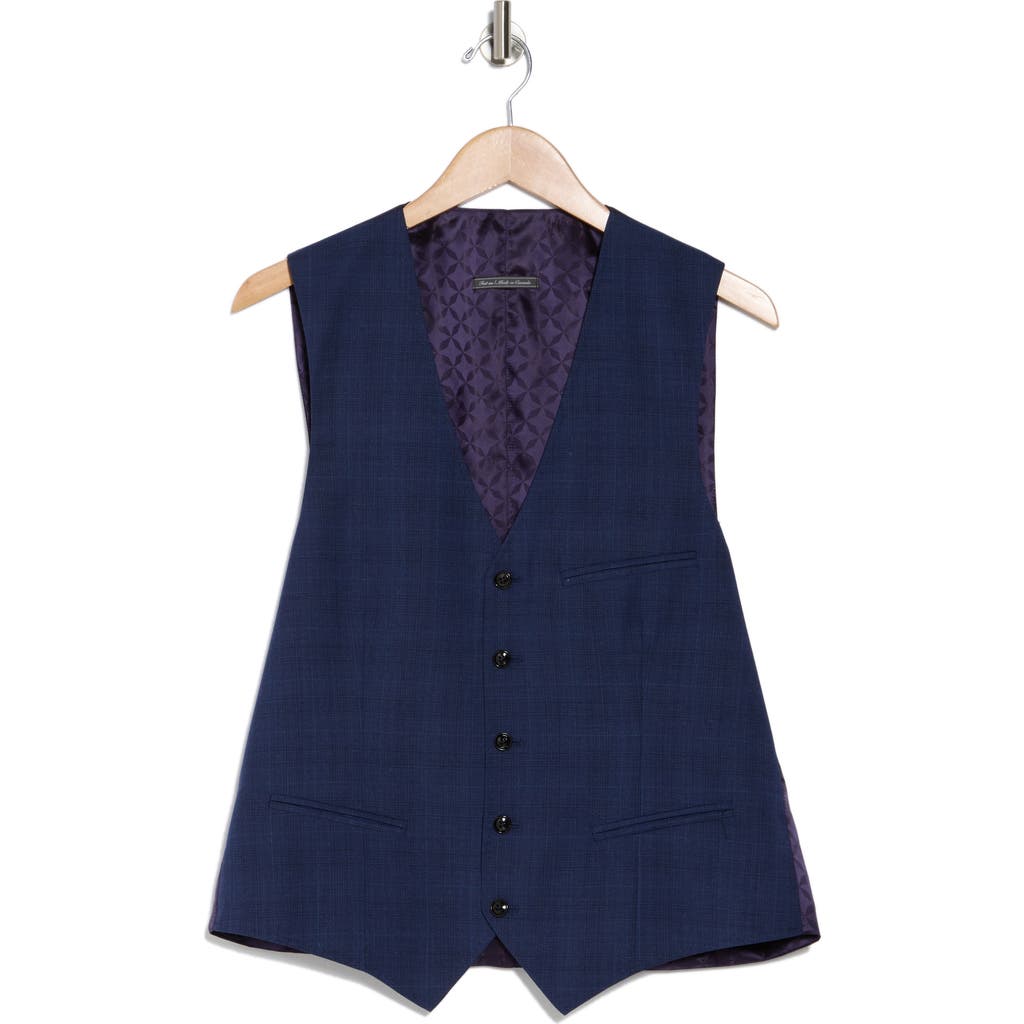 Ted Baker London Troy Slim Fit Wool Vest In Navy