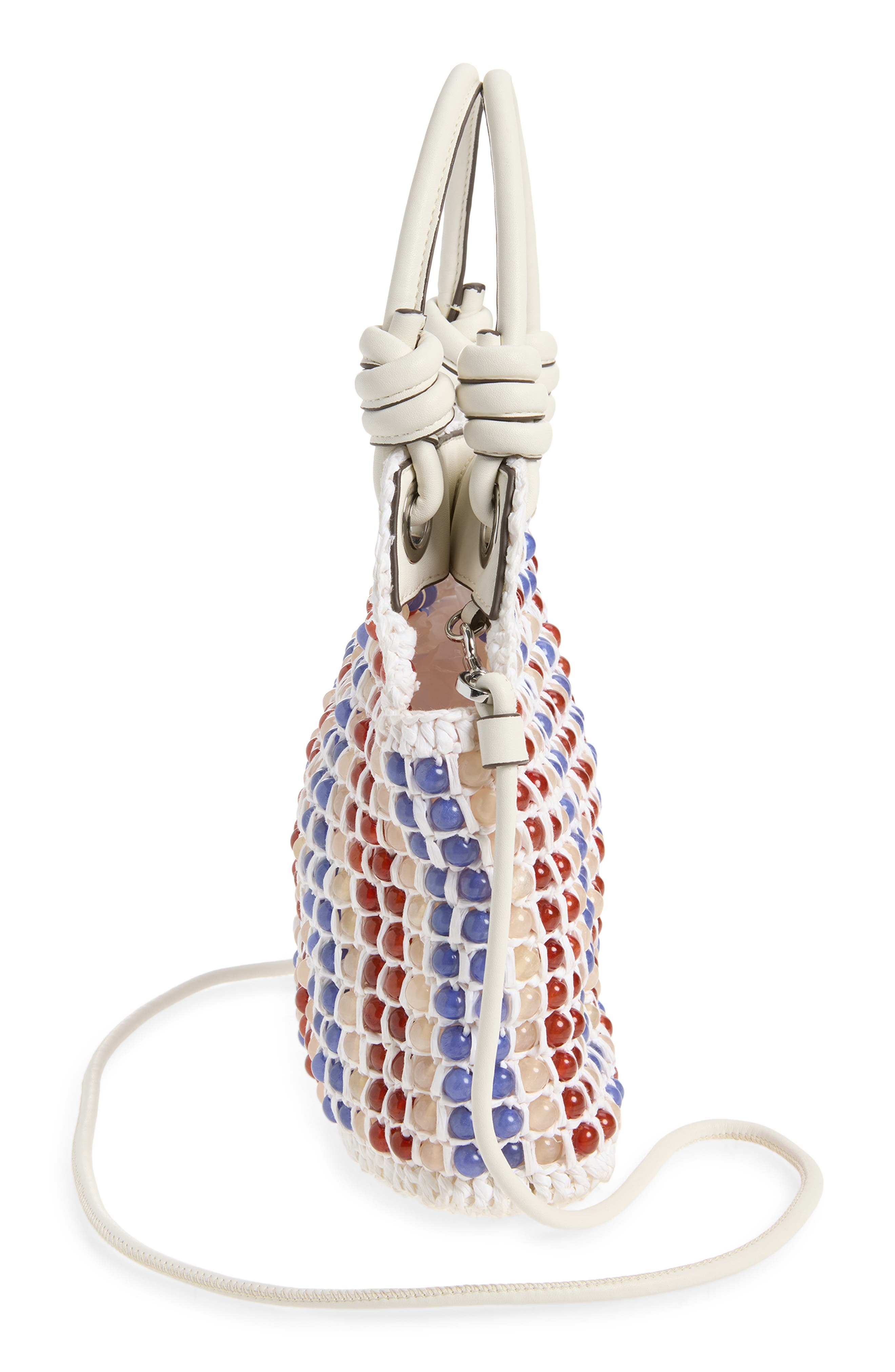 Small Slouch Beaded Bag, Alternate, color, OFF WHITE MULTI